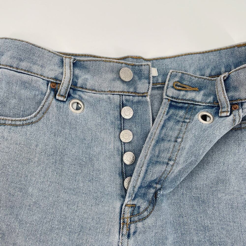 Pacsun Rivet High Rise Shorts Size 24 Icon High Rise Button Fly Denim Fringe Cut - Picture 2 of 7